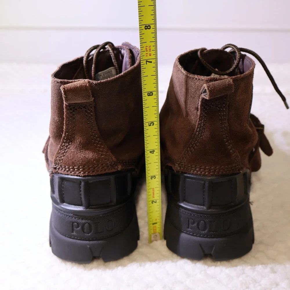 Polo Ralph Lauren Kids 4 Oslo High Duck Boots Brown Suede Buckle